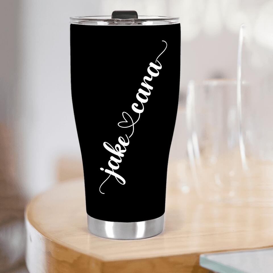 Custom Couples Name - Personalized Curved Tumbler - Gift For Couples