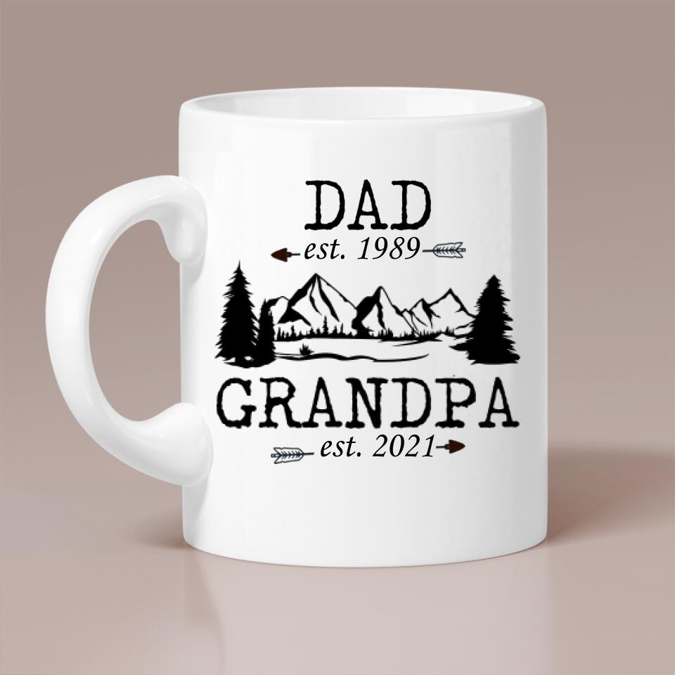 Dad Est to Grandpa Est - Personalized Mug