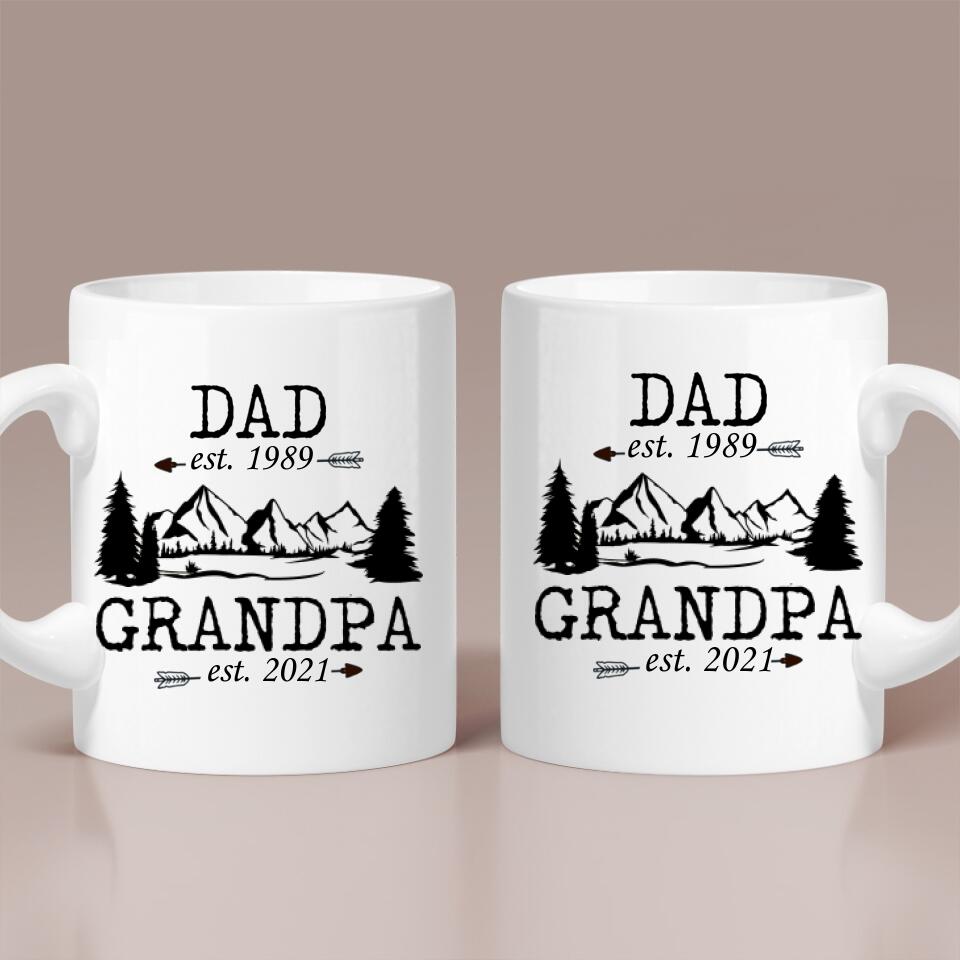 Dad Est to Grandpa Est - Personalized Mug