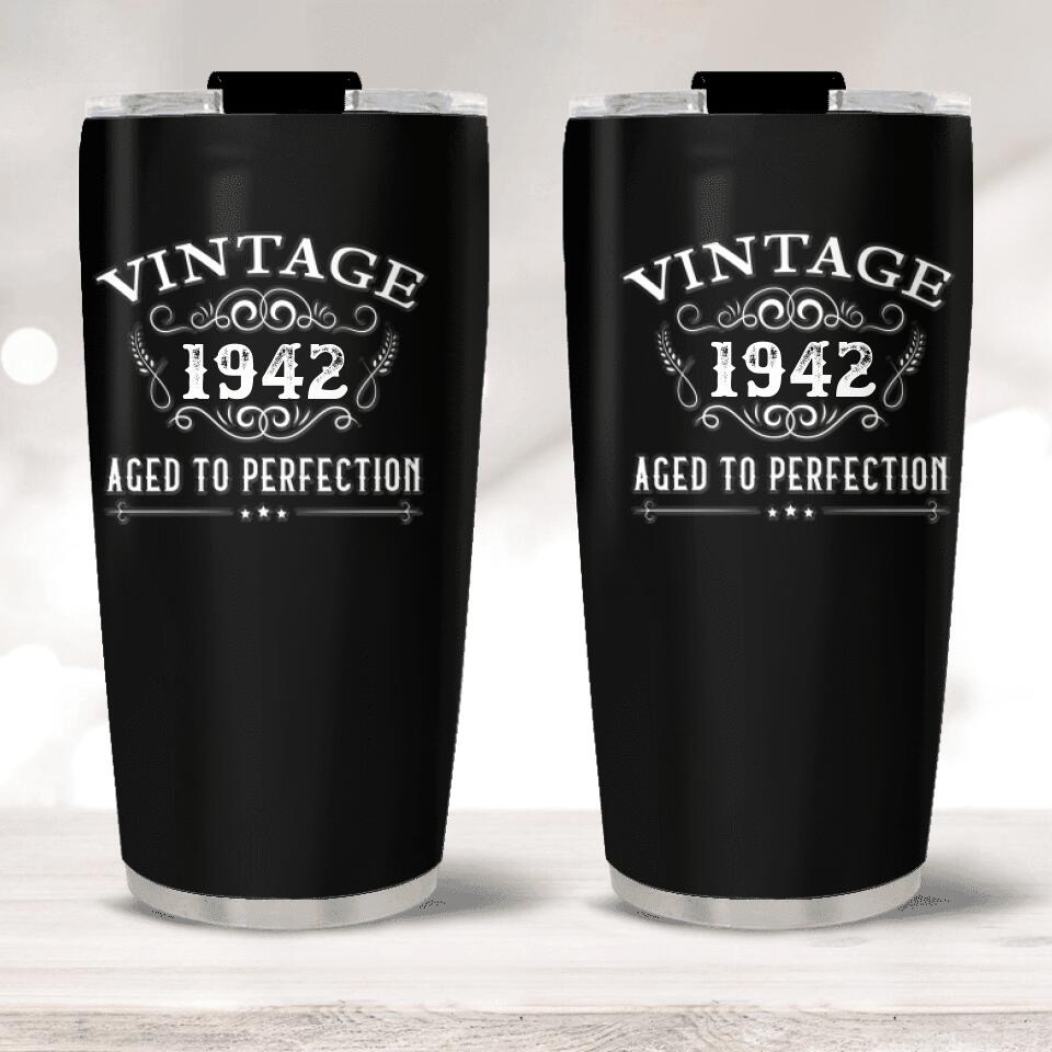 Vintage Old Man - Aged to Perfection Personalized Tumbler