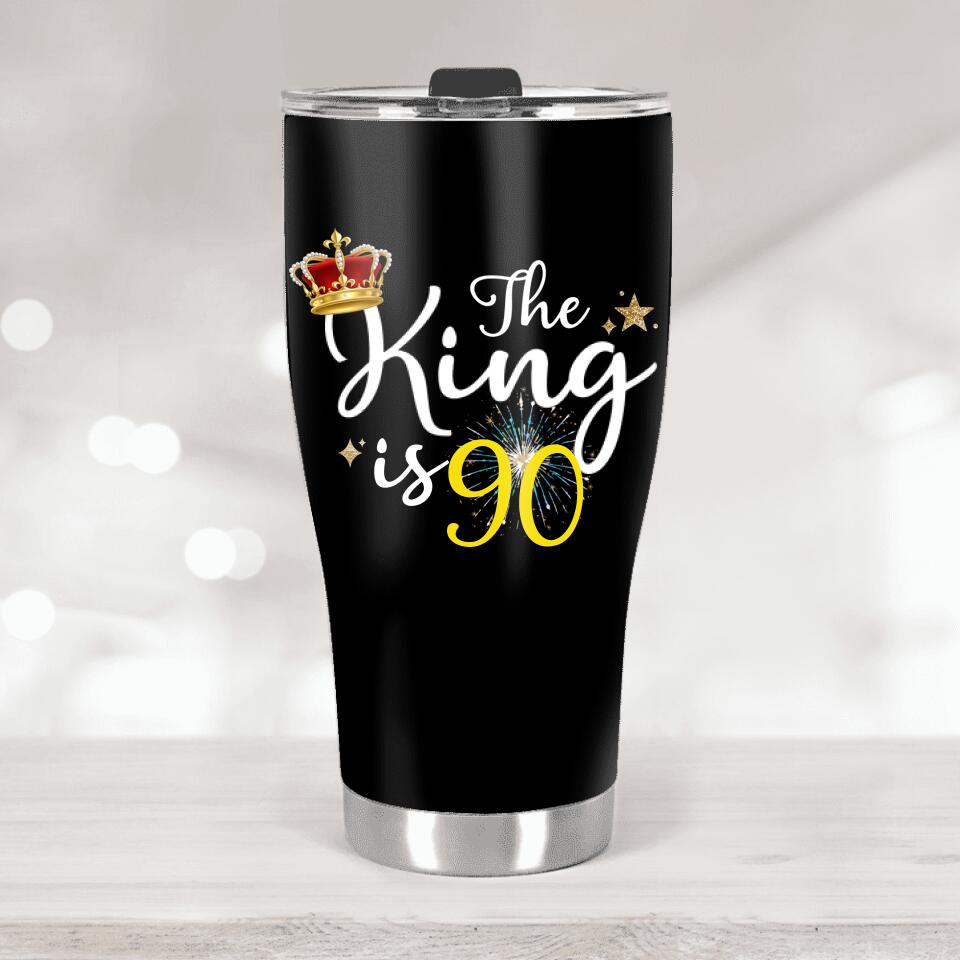 The Queen Is 90 Personalized Curved Tumbler