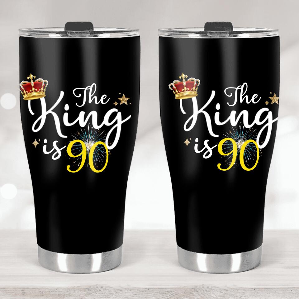 The Queen Is 90 Personalized Curved Tumbler
