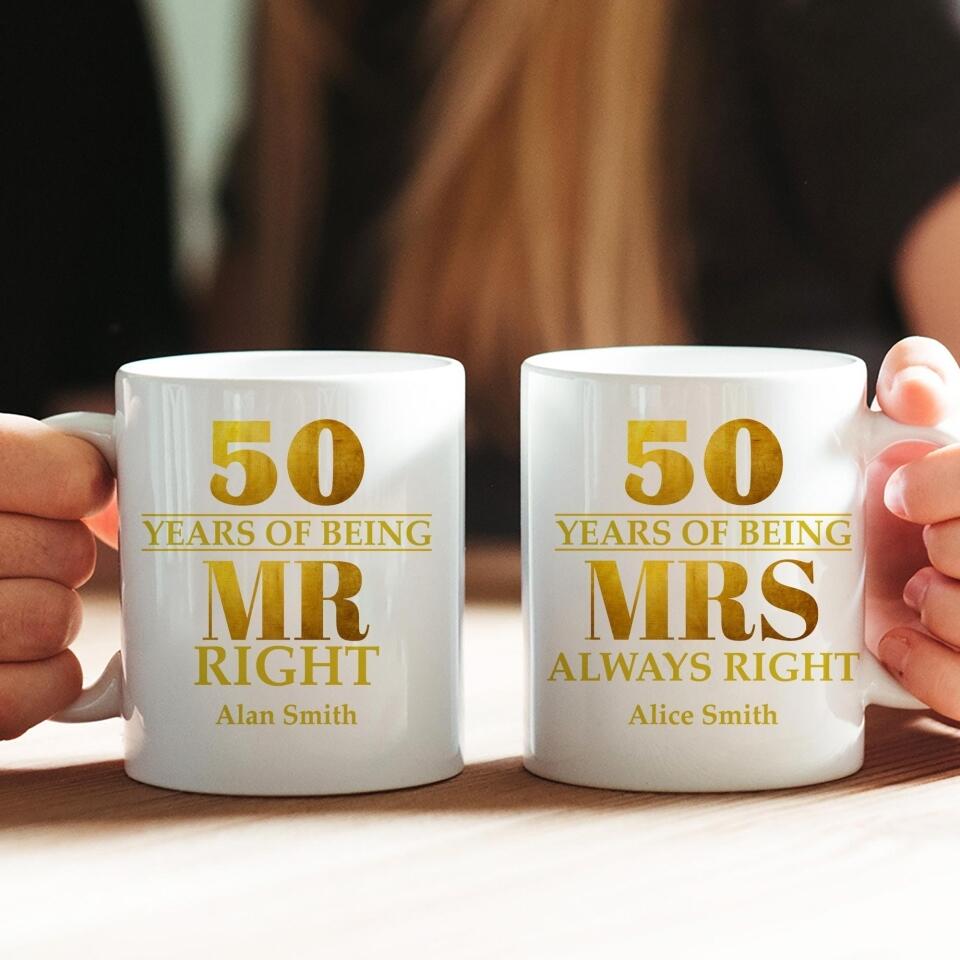 50 Years of Being Personalized White Mug