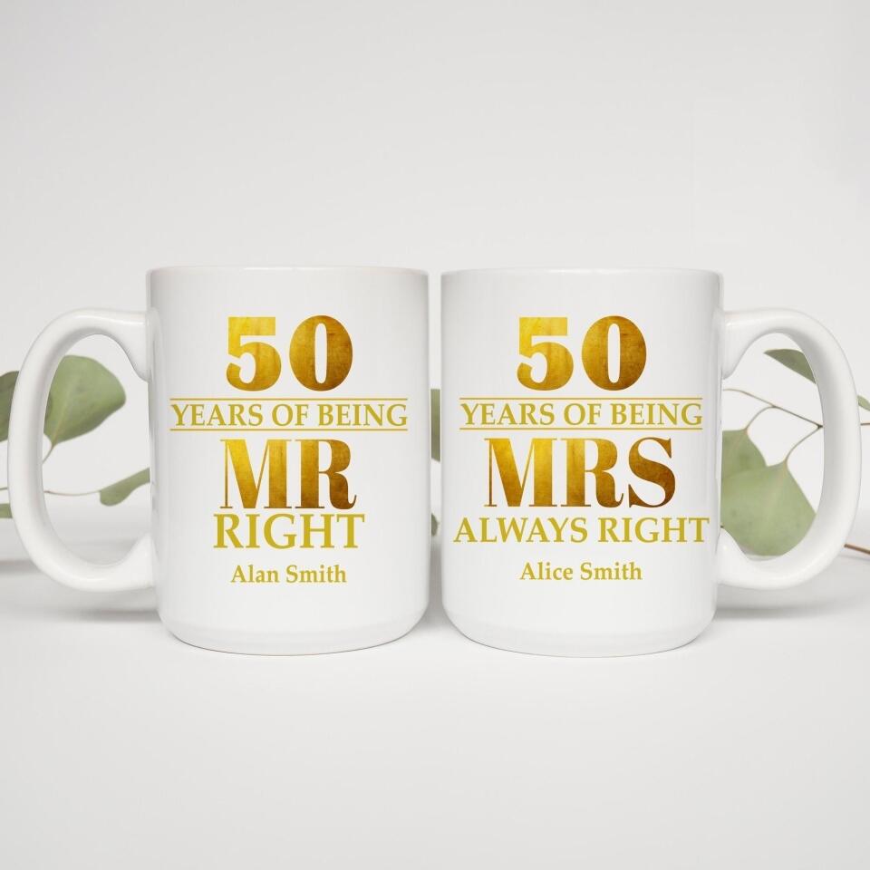 50 Years of Being Personalized White Mug