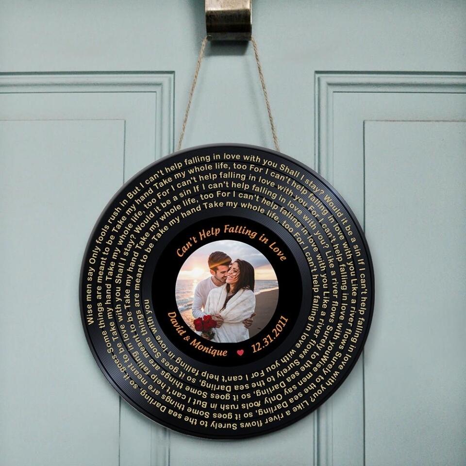 Couple Wooden Sign Keeping Memory in Lyric Song Wooden Sign Anniversary Gift