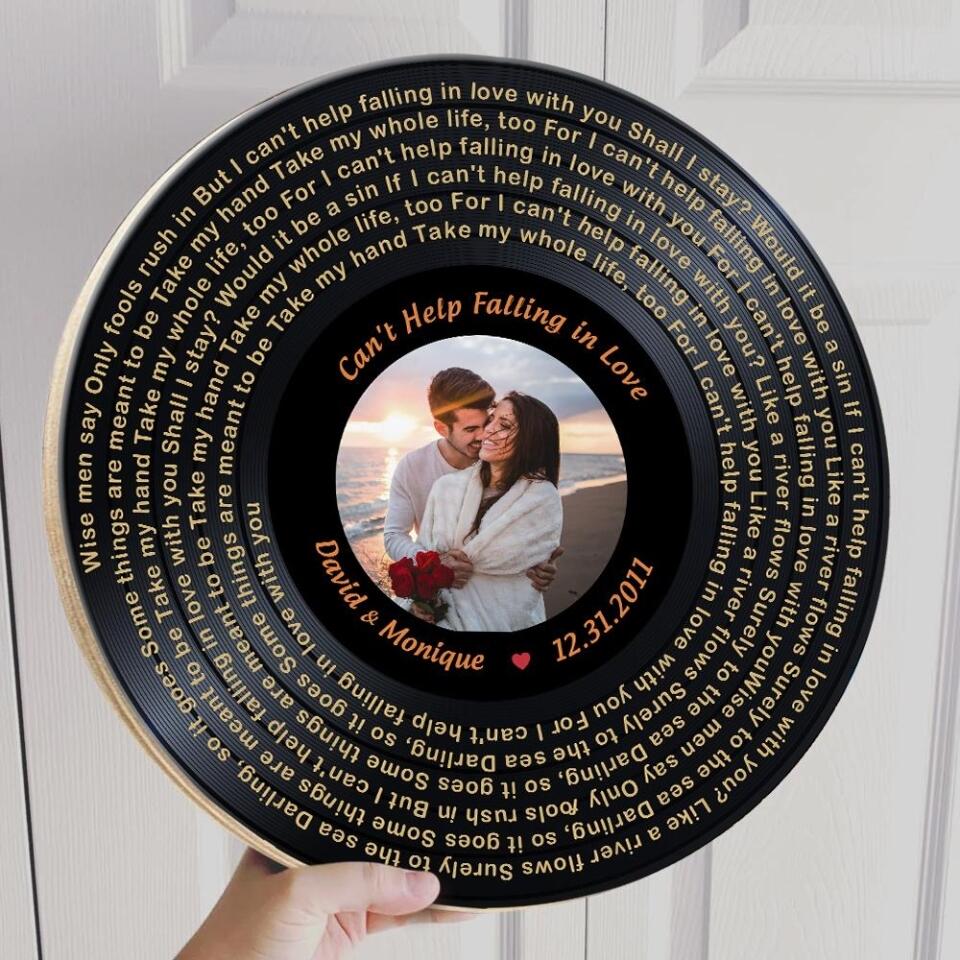 Couple Wooden Sign Keeping Memory in Lyric Song Wooden Sign Anniversary Gift