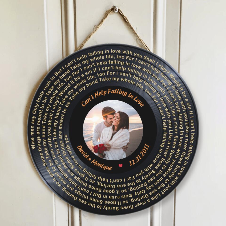 Couple Wooden Sign Keeping Memory in Lyric Song Wooden Sign Anniversary Gift