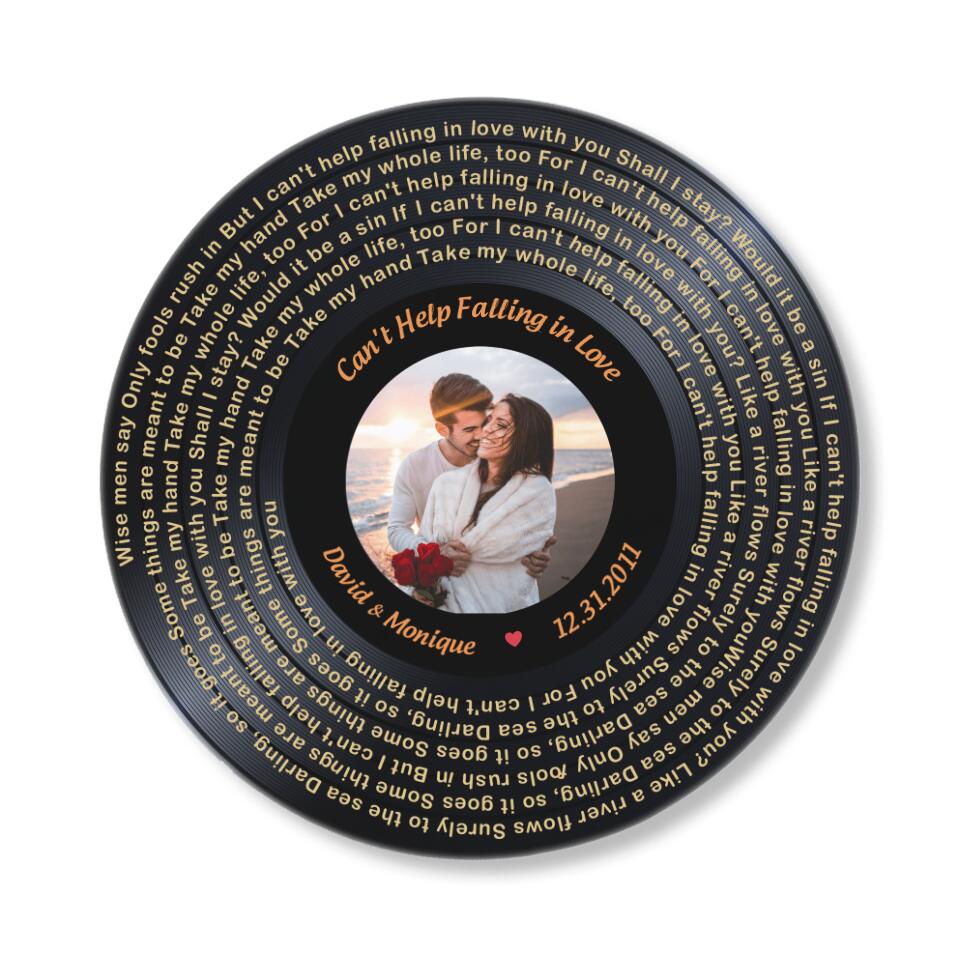 Couple Wooden Sign Keeping Memory in Lyric Song Wooden Sign Anniversary Gift