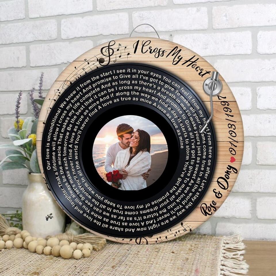 Couple Wooden Sign Vinyl Record Song Lyrics, Wooden Sign