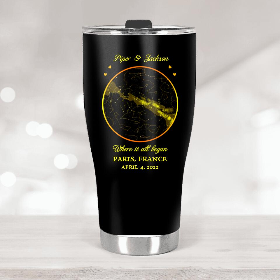 Where It All Began - Custom Tumbler Star Map - Anniversary Gift