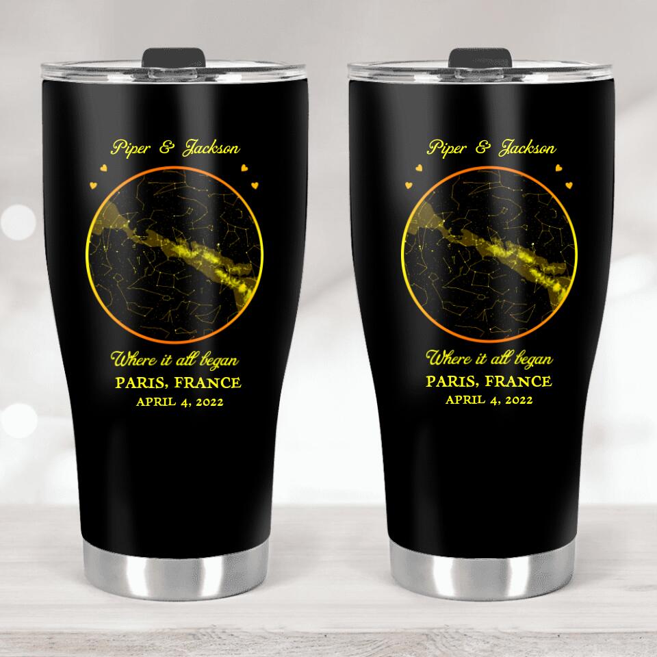 Where It All Began - Custom Tumbler Star Map - Anniversary Gift