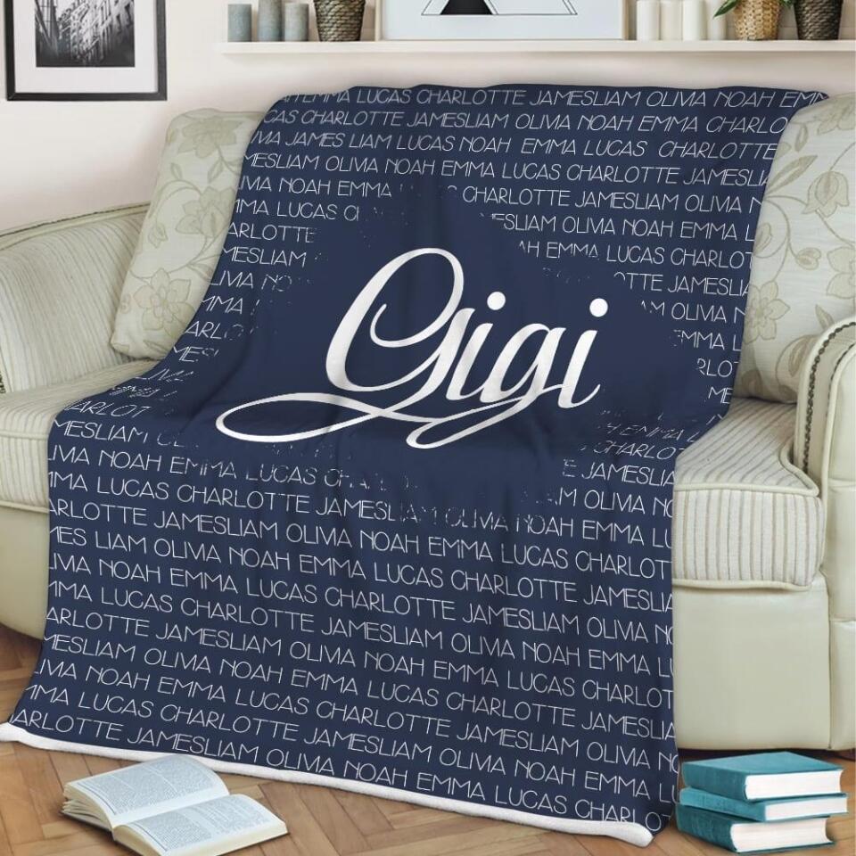 Best Birthday Gifts for Mom/ Grandma/Gigi/ Nana - Personalized Fleece Blanket for Family - 208IHNBNBL557