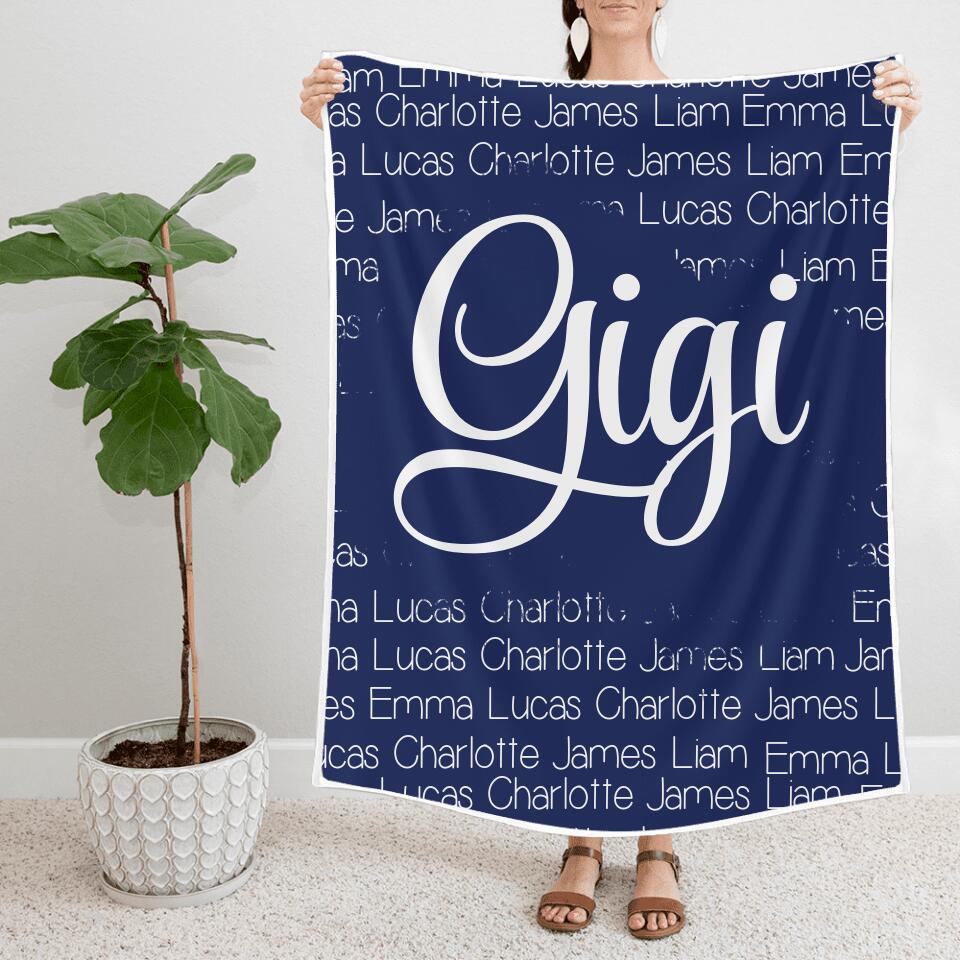 Best Birthday Gifts for Mom/ Grandma/Gigi/ Nana - Personalized Fleece Blanket for Family - 208IHNBNBL557
