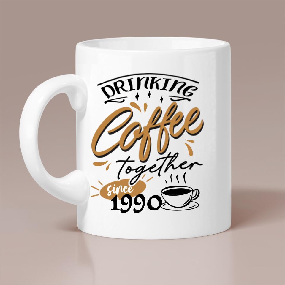 Drinking Coffee Together-Best Personalized Mug For Him Coffee Lover- 208IHNTHMU512