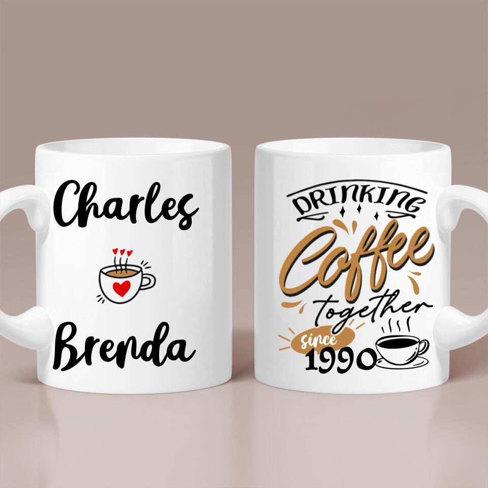 Drinking Coffee Together Personalized Mug For Coffee Lover