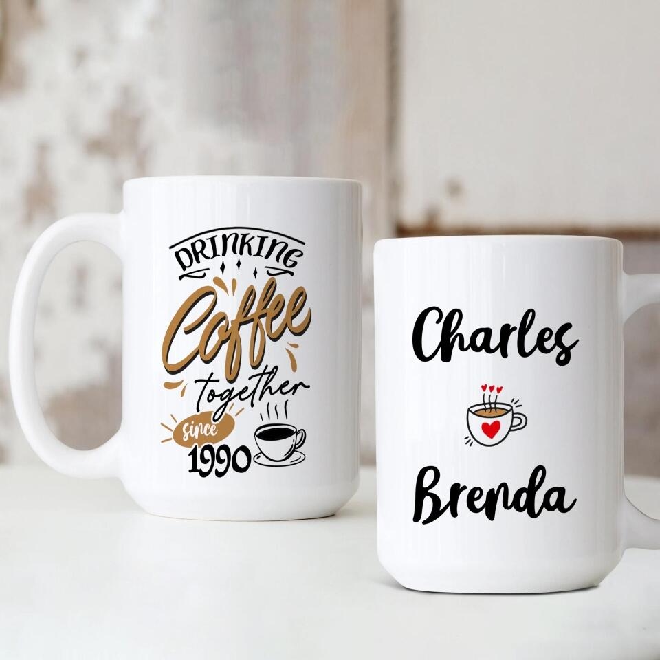 Drinking Coffee Together Personalized Mug For Coffee Lover