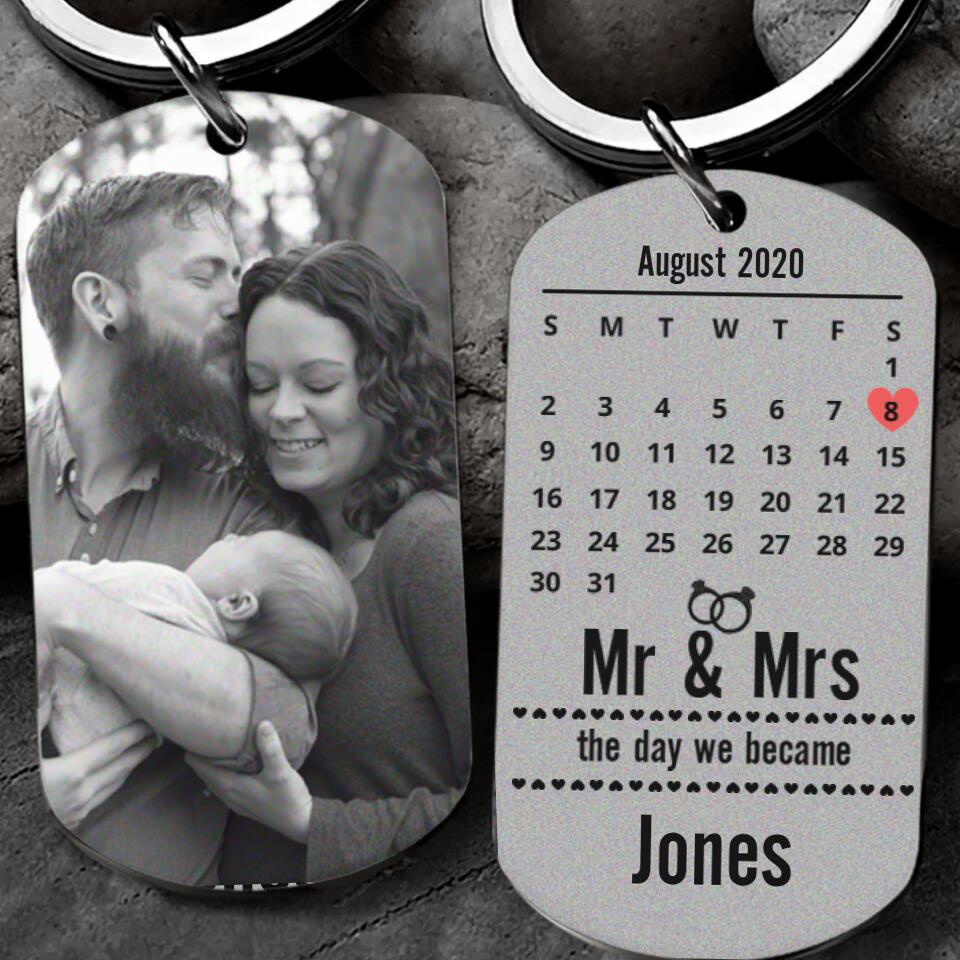 Mr & Mrs. The Day We Became  - Best Gift For Wedding Anniversary - Personalized Keychain - 208IHPTHKC002