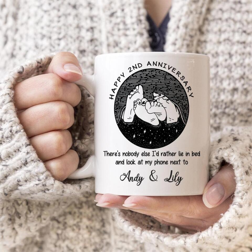 There&#39;s Nobody Else I&#39;d Like To Lie Next To - Personalized White Mug - Best Funny Anniversary Gifts For Couple - 208IHPTHMU061