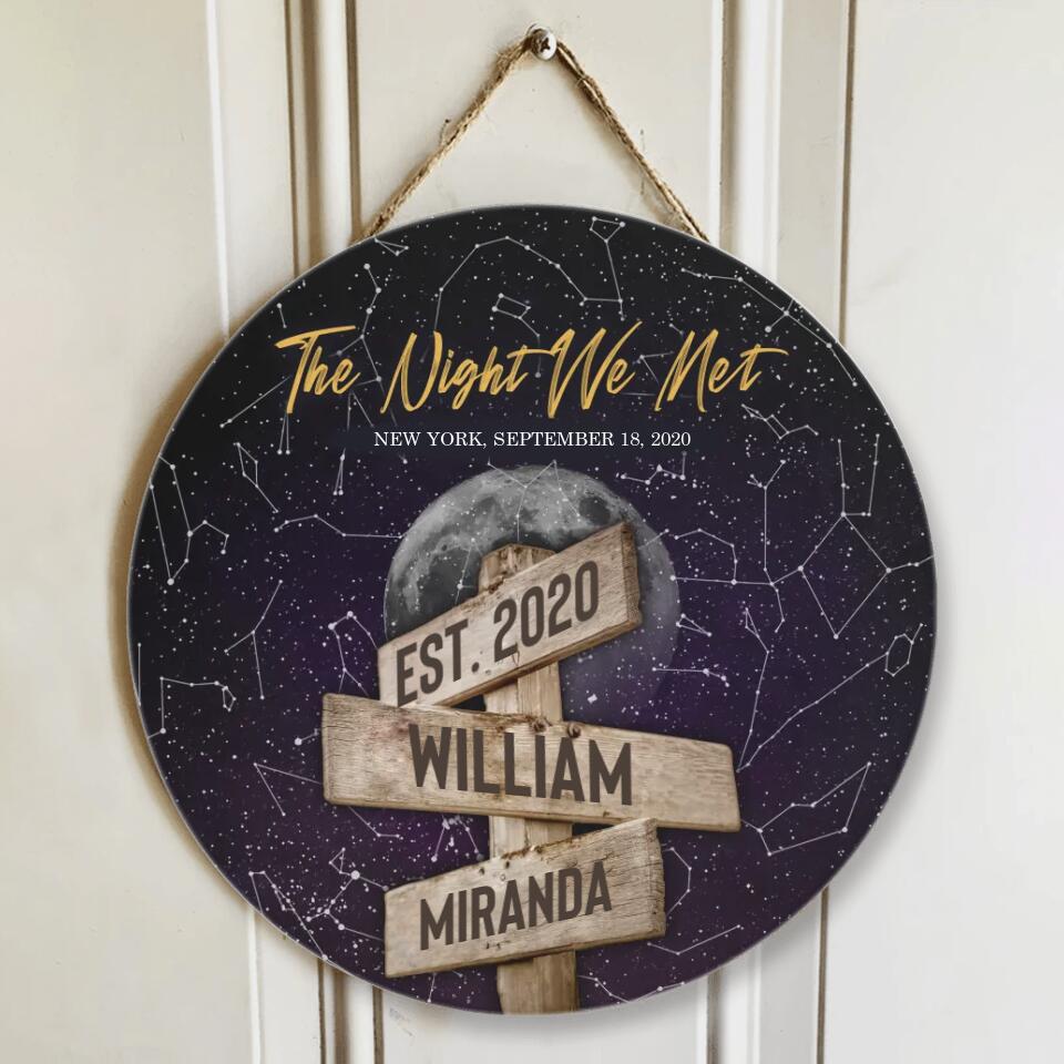 The Night We Met Personalized Wooden Sign
