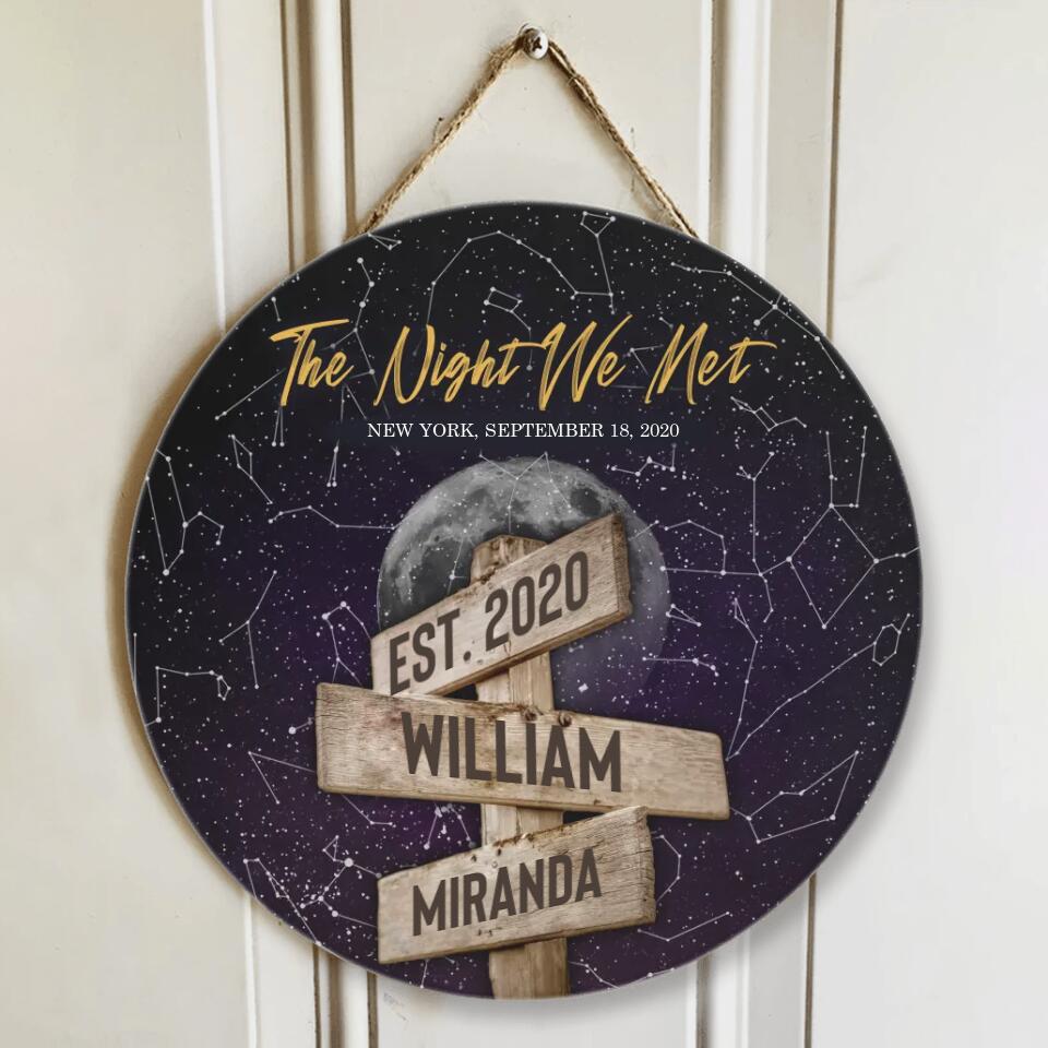 The Night We Met Personalized Wooden Sign