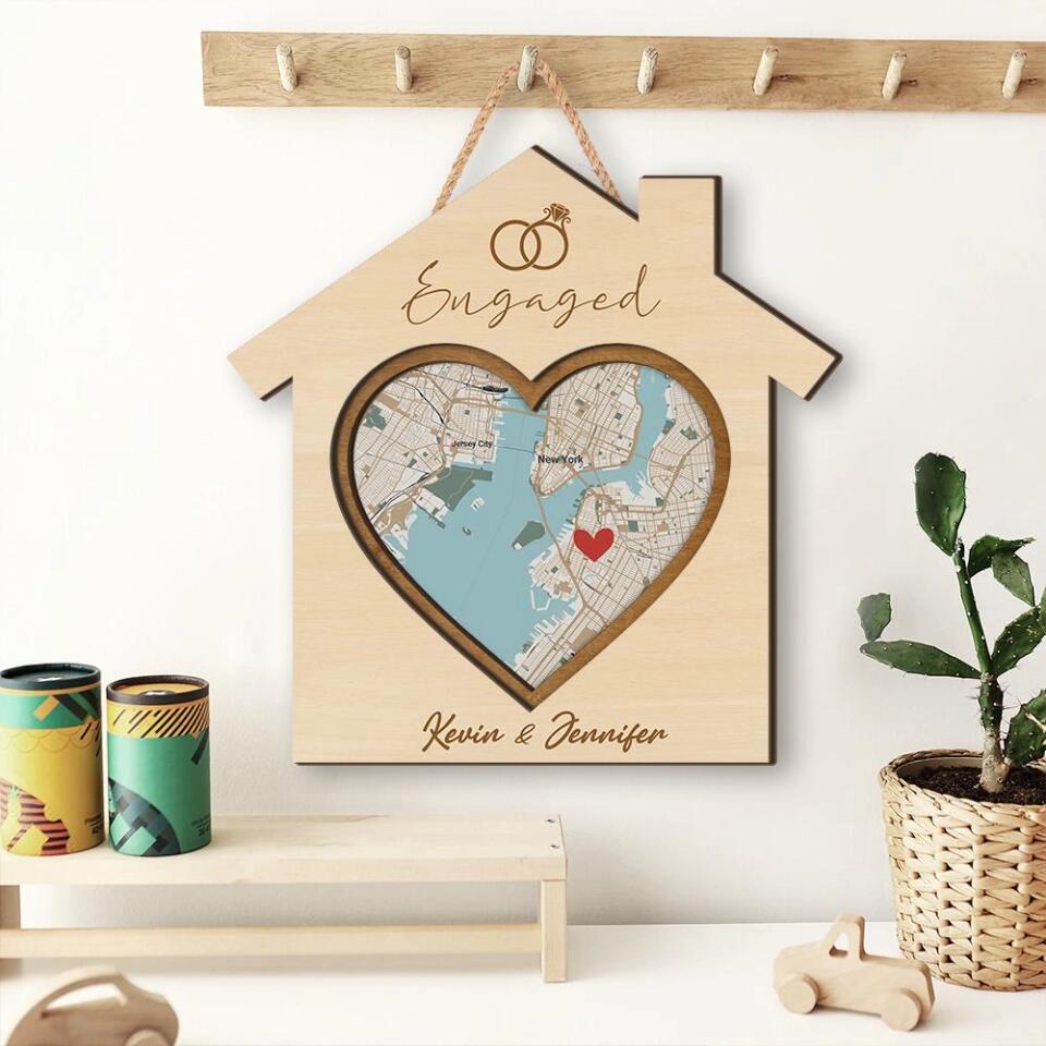 Couple Wooden Sign Family Couple Personalized 3 Layered Wooden Art