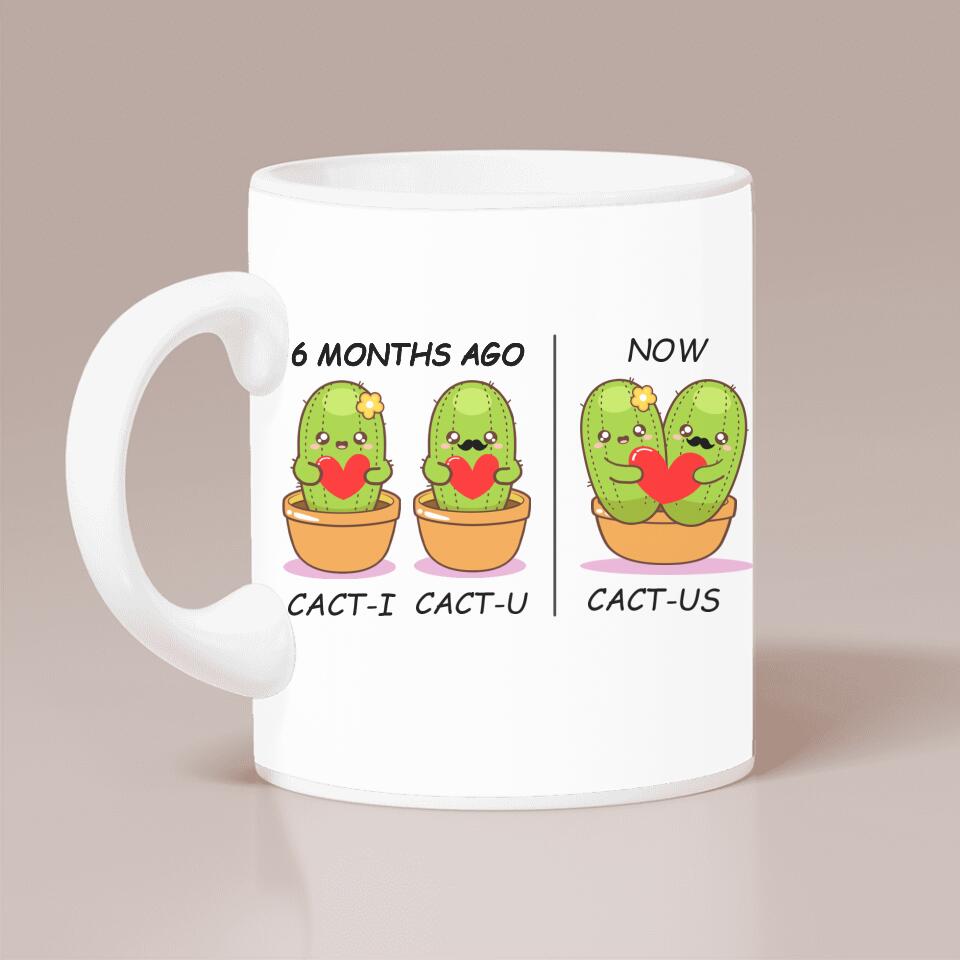 Cute Cactus Couple Cactus Custom Mug Anniversary Gift For Couple