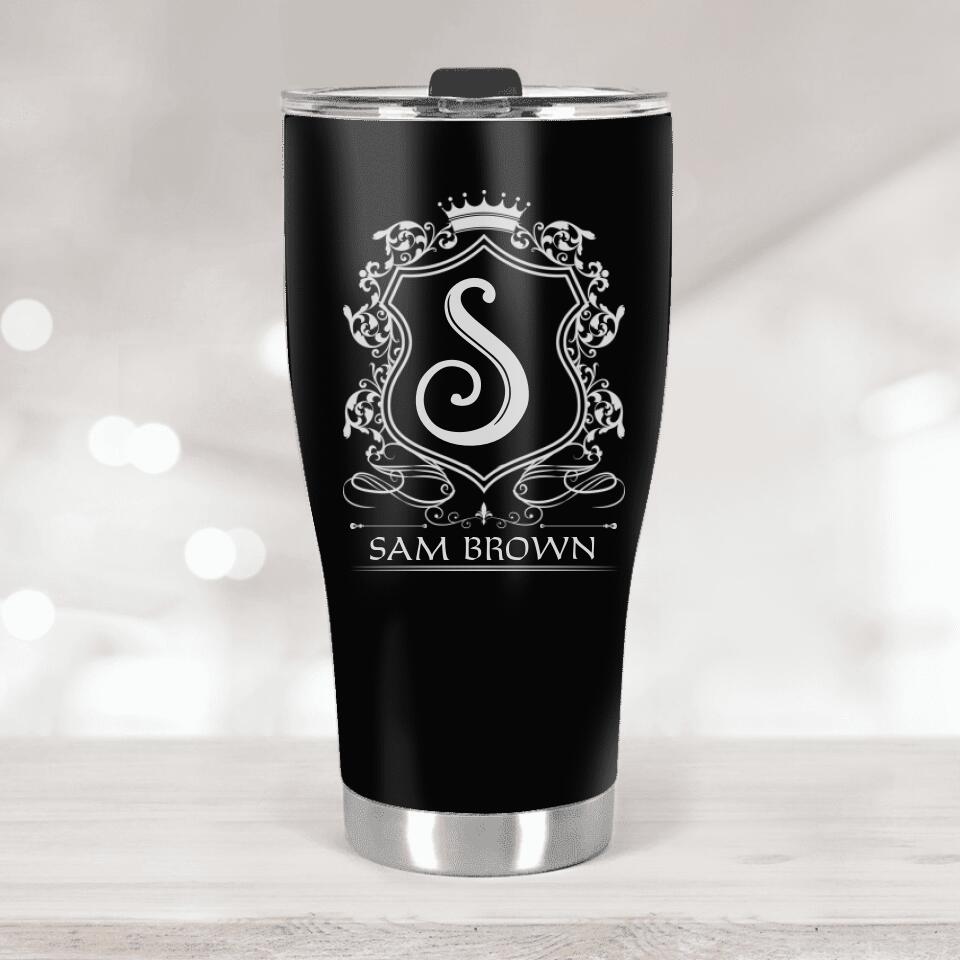 Royal Crown With Personalized Name, 30oz Curved Tumbler, Cup Birthday Gift For Men