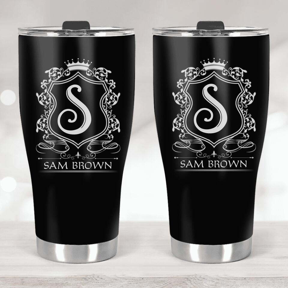 Royal Crown With Personalized Name, 30oz Curved Tumbler, Cup Birthday Gift For Men