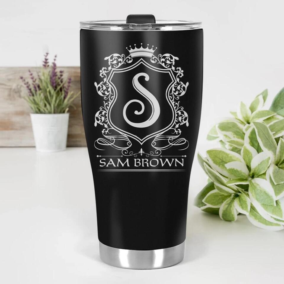 Royal Crown With Personalized Name, 30oz Curved Tumbler, Cup Birthday Gift For Men