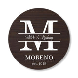 Name With Amazing Font Style-Personalized Round Wooden Sign Best Anniversary Gift For Him -208IHPBNRW051