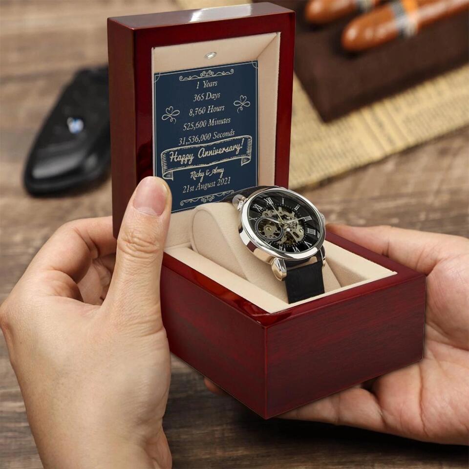 1 Years, 365 Days, 8760 Hour - Personalized Watch - 1 Year Anniversary Gifts For Husband