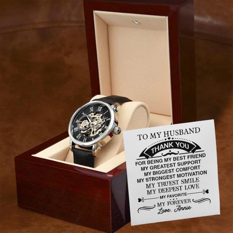 Thank You Husband For Being My Best Friend Personalized Men's Watch
