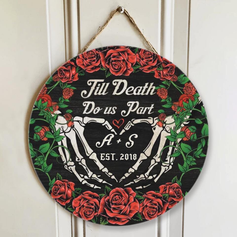 Couple Wooden Sign Till Death Do Us Apart Personalized Wooden Sign
