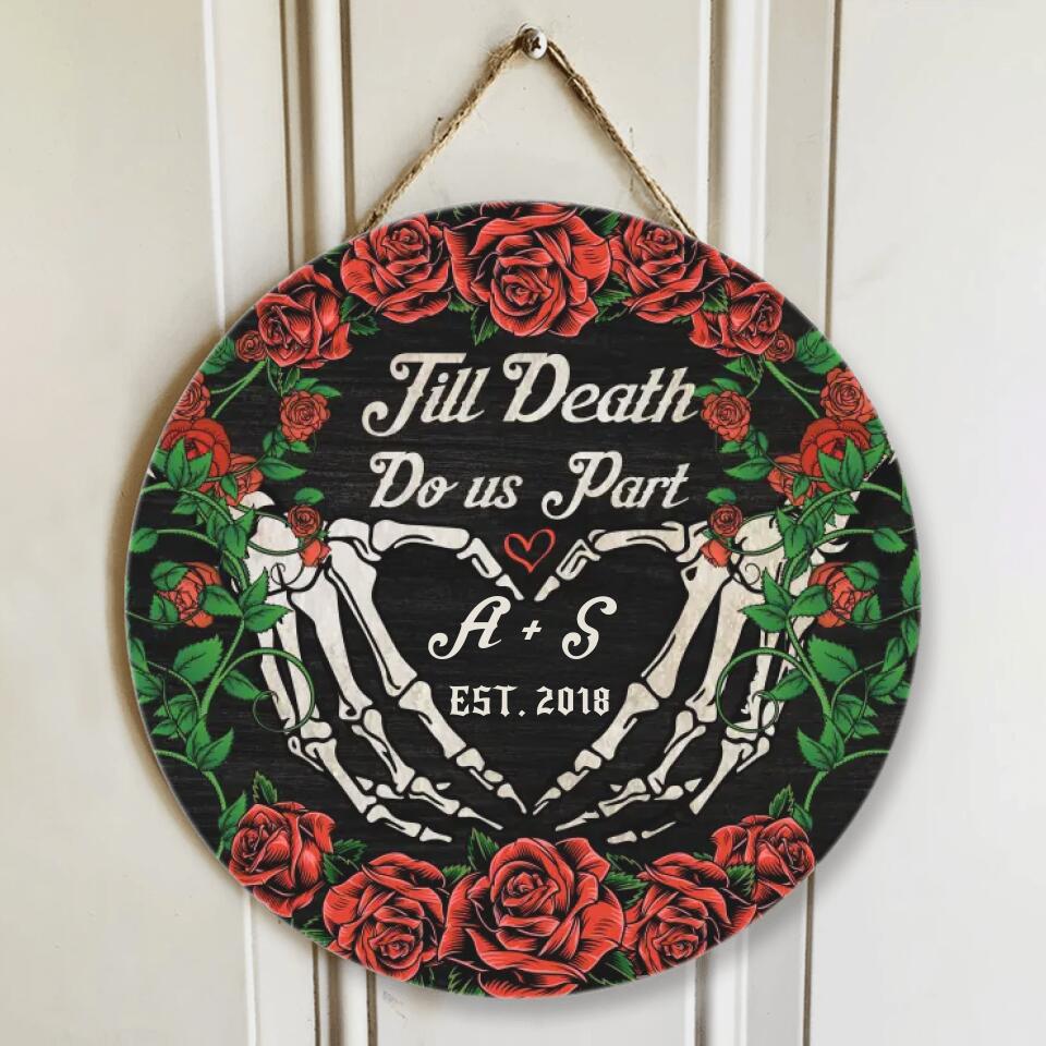 Couple Wooden Sign Till Death Do Us Apart Personalized Wooden Sign