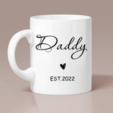 Mommy and Daddy Mugs - New Daddy Mommy Mugs - Pregnancy Announcement - Personalized White Mug - 208IHPTHMU094