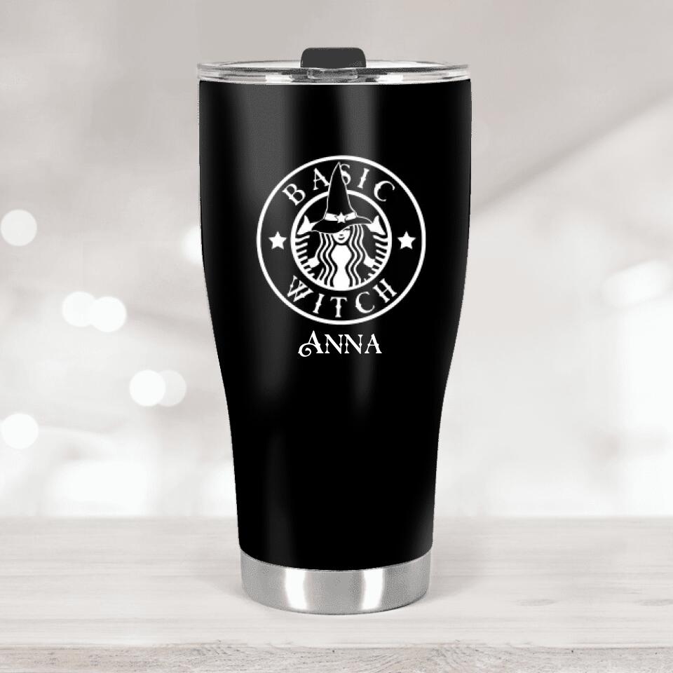 Basic Witch With Personalized Name Personalized Curved Tumbler