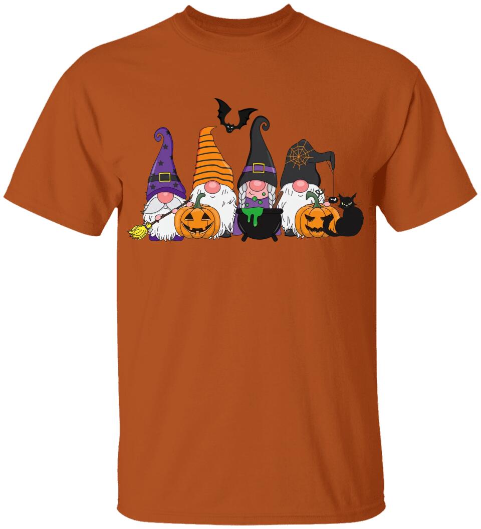 Pumpkin Black Cat And Broom Stick T-shirt