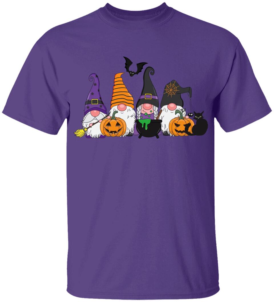 Pumpkin Black Cat And Broom Stick T-shirt