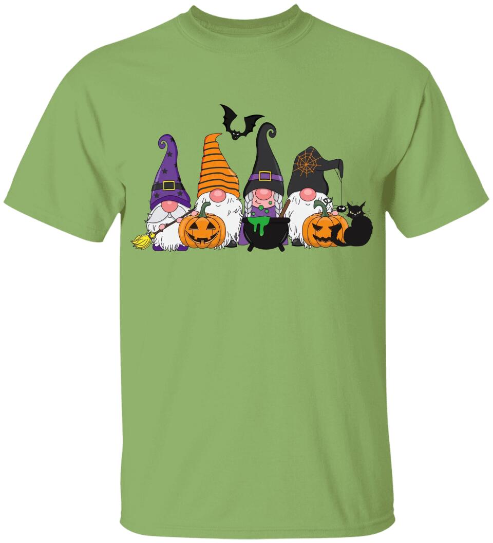 Pumpkin Black Cat And Broom Stick T-shirt