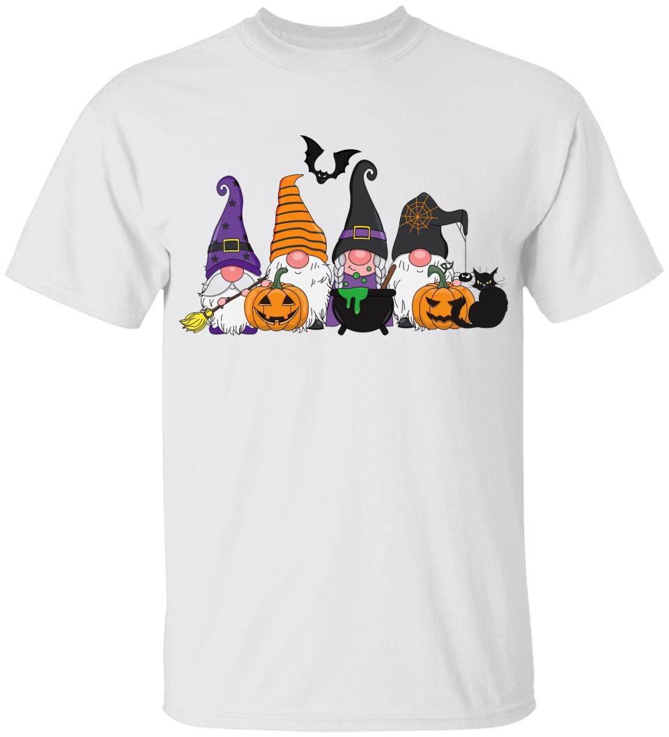 Pumpkin Black Cat And Broom Stick T-shirt