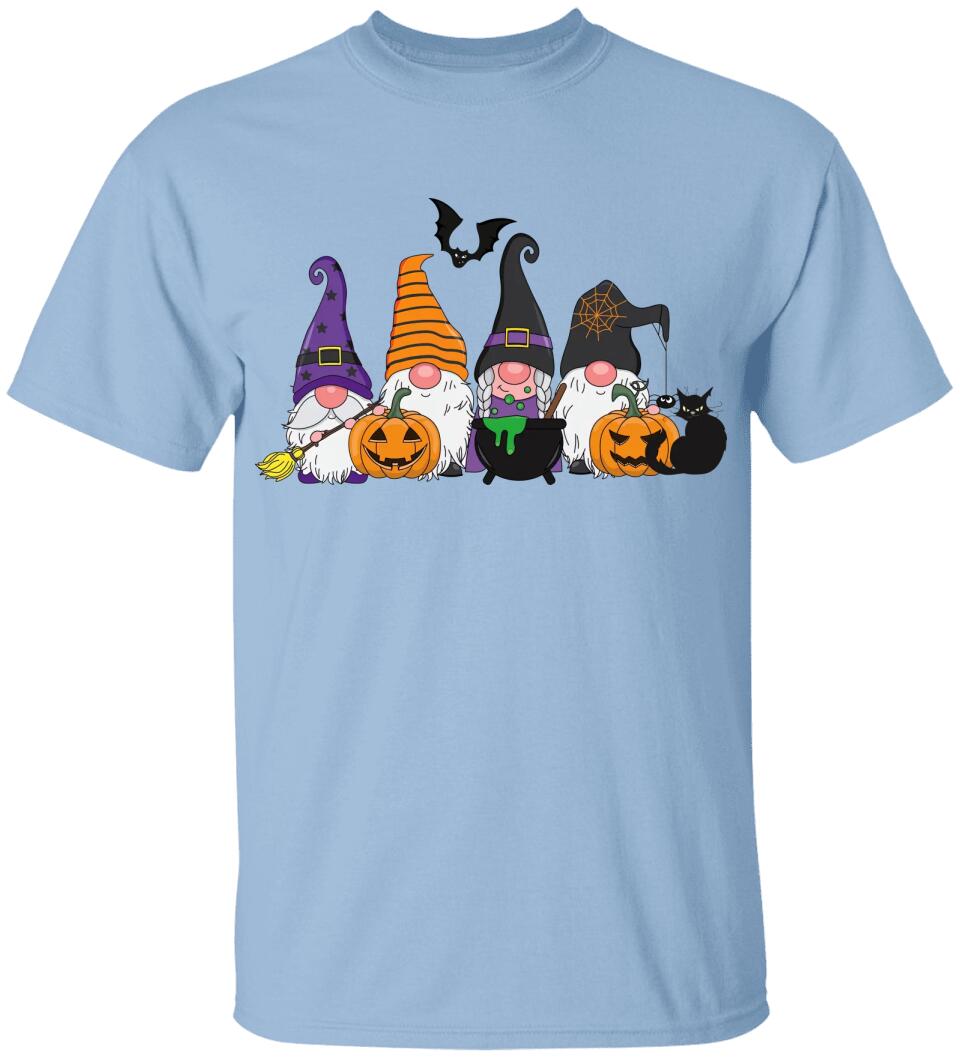 Pumpkin Black Cat And Broom Stick T-shirt