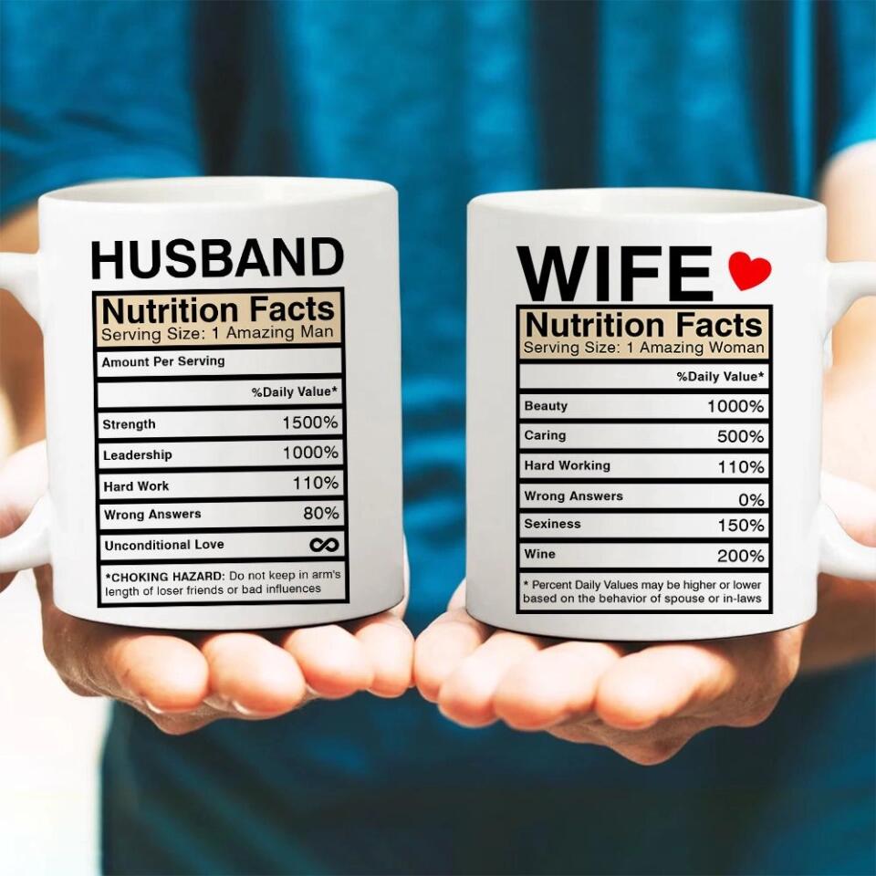 Husband And Wife Nutrition Facts Ceramic Mug