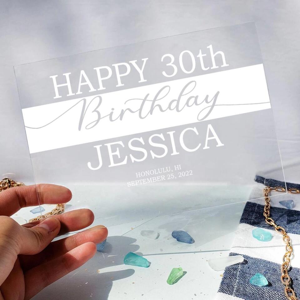 Happy Birthday Best Gift For Him Her - Personalized Acrylic Plaque
