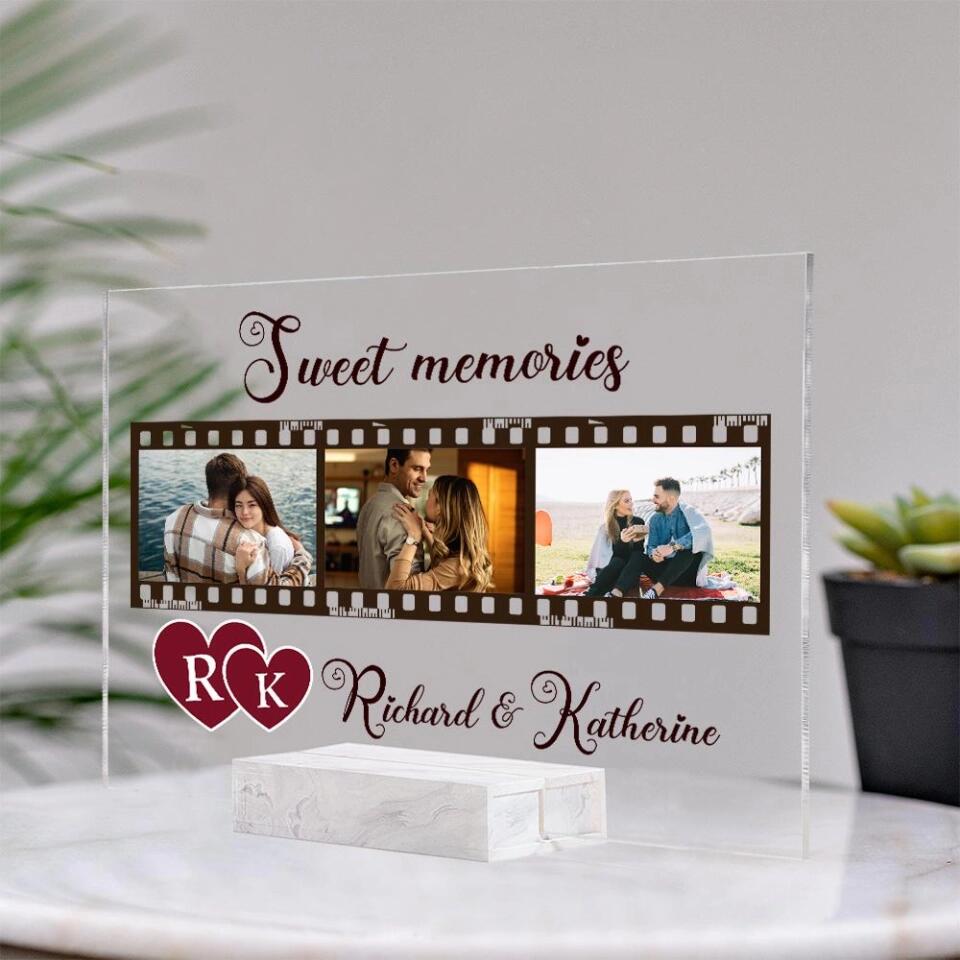 Sweet Memories Of Happy Couple Custom Name And Photo-Best Personalized Acrylic Plaque Gift For Anniversary-209IHNTHAP607