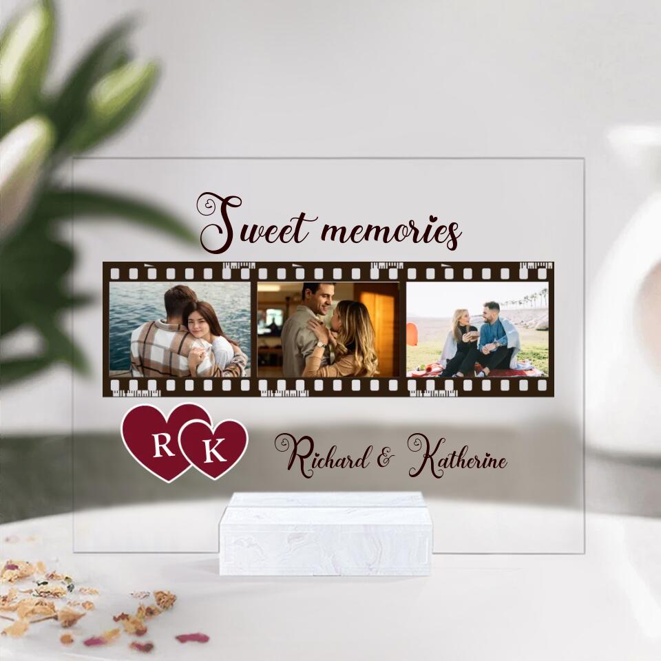 Sweet Memories Of Happy Couple Custom Name And Photo-Best Personalized Acrylic Plaque Gift For Anniversary-209IHNTHAP607