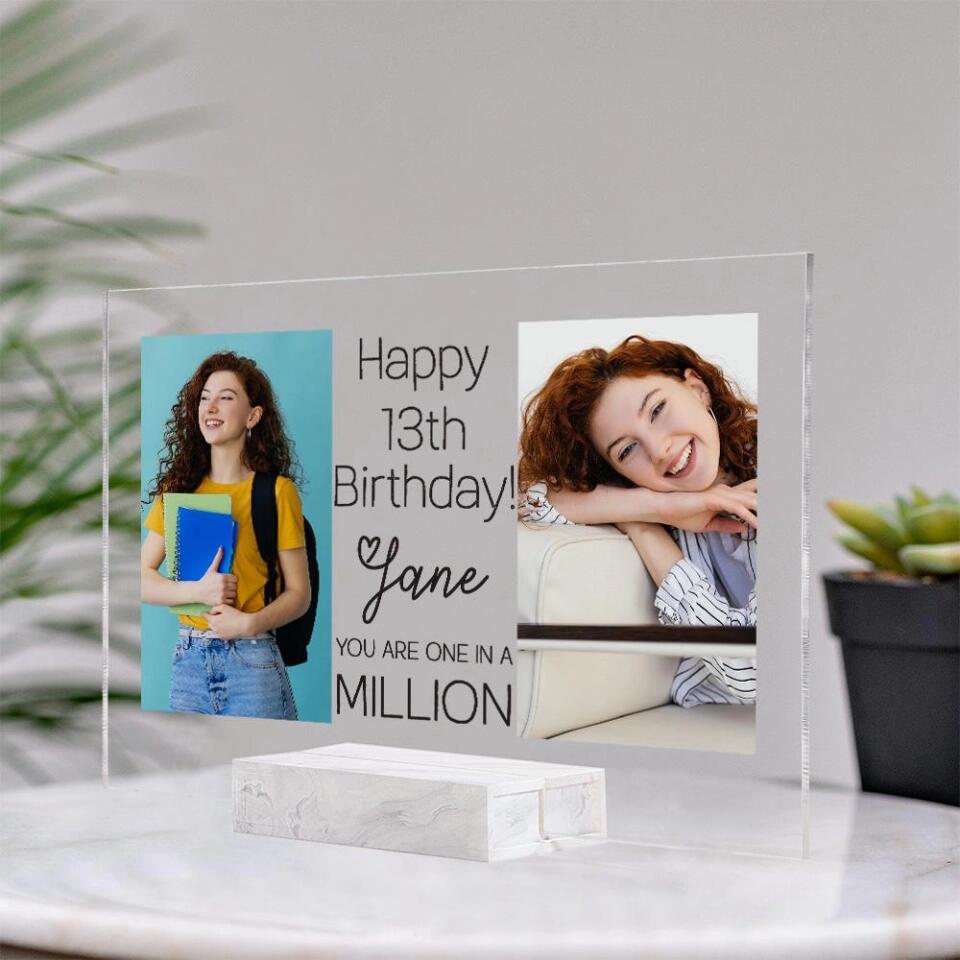 Happy Birthday You Are One In A Million - Personalized Acrylic Plaque