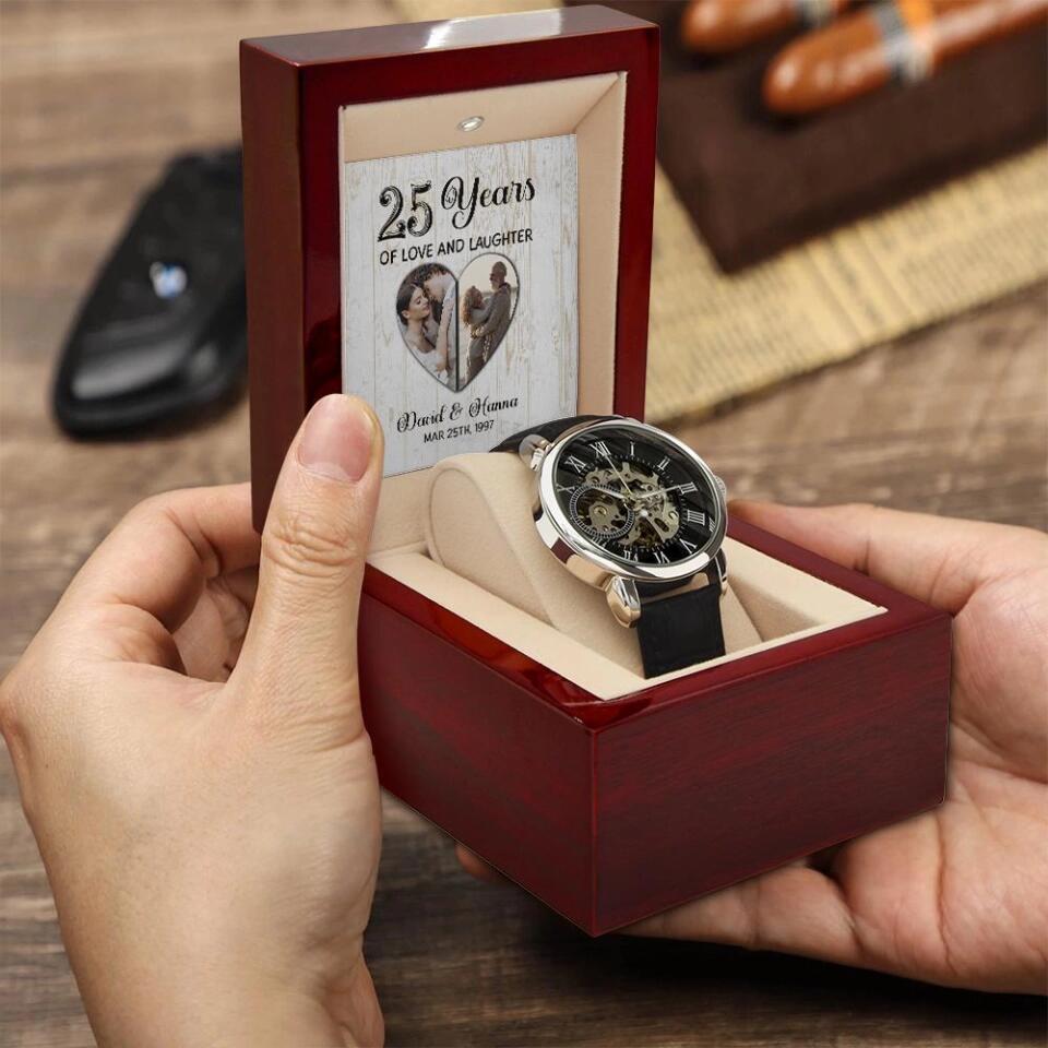 Custom Frame 25th Anniversary Photo Personalized Watch