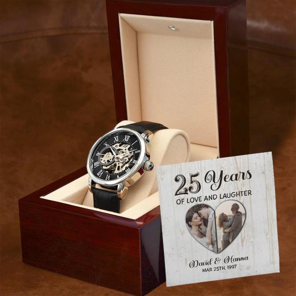 Custom Frame 25th Anniversary Photo Personalized Watch