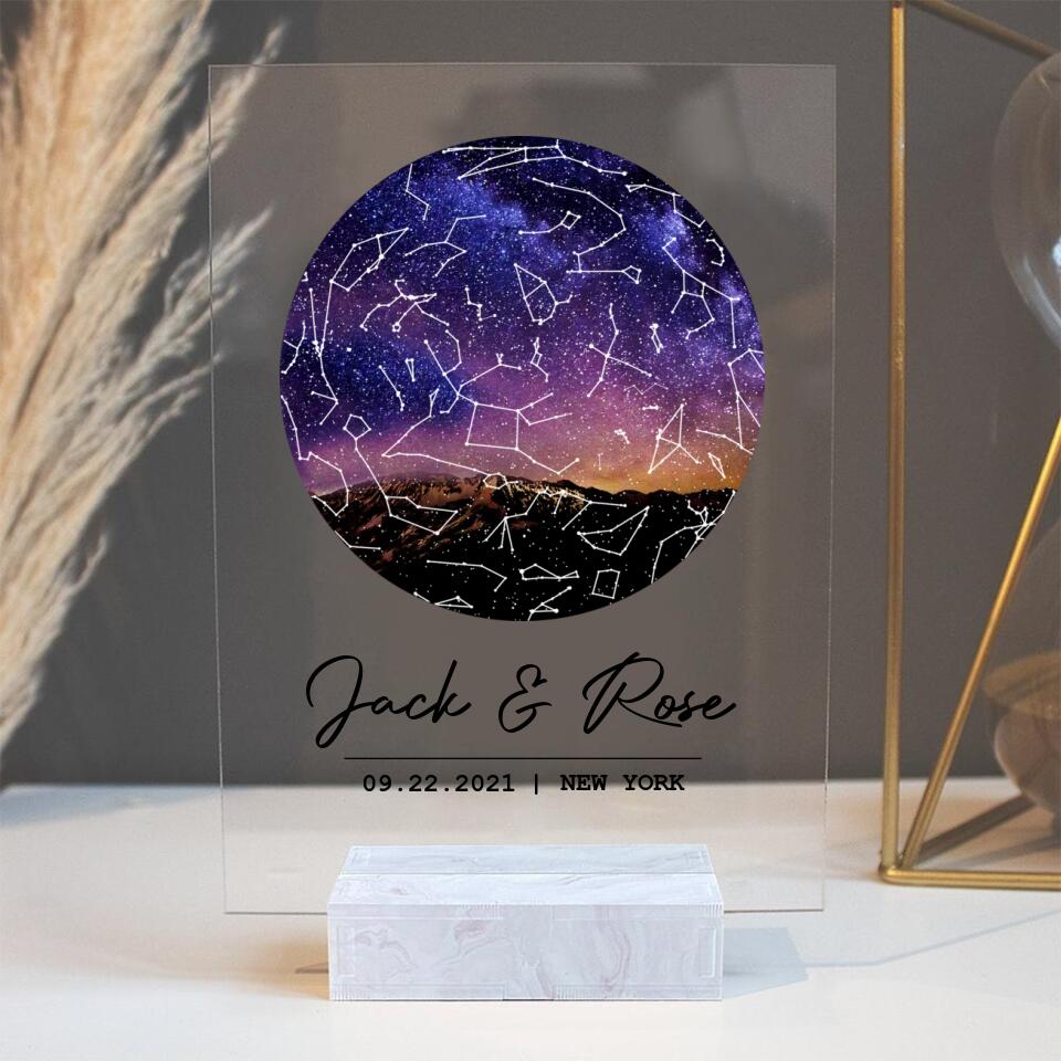 Custom Sky Map Night Sky Custom Acrylic Plaque Birthday Gift