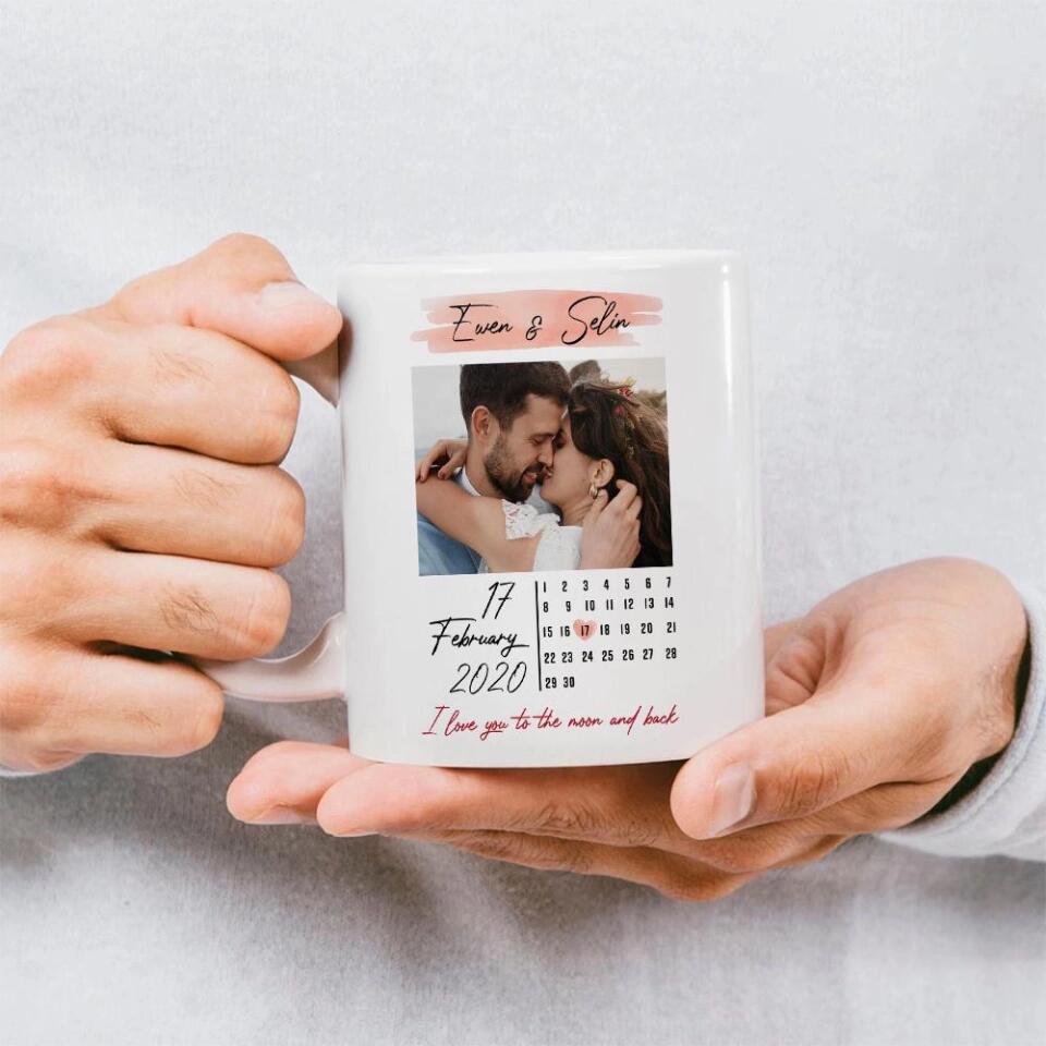 I Love You To The Moon And Back - Personalized White Mug